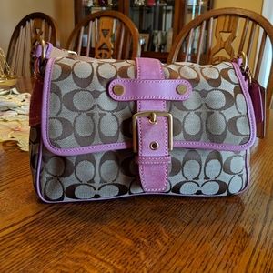 Coach Signature Soho Poppy Suede "RARE" #K04U-1482